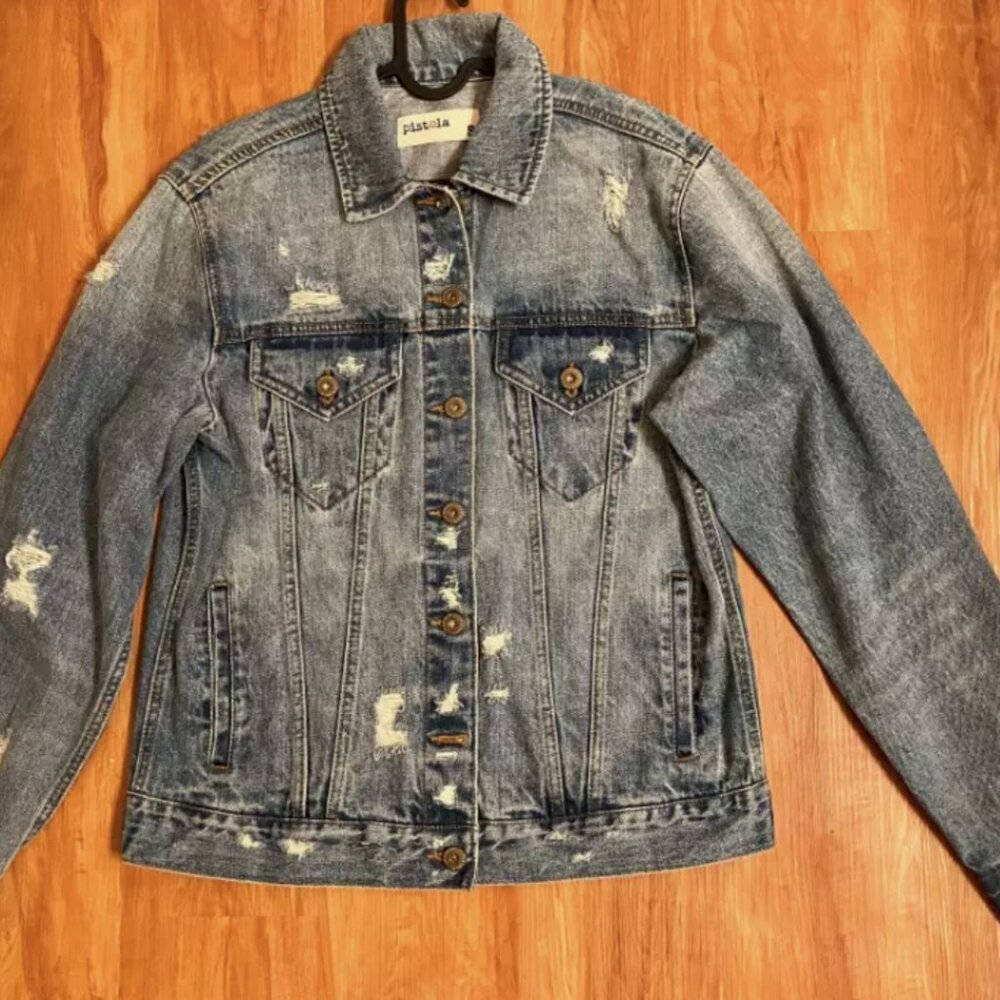 Pistola Distress Denim Jacket S